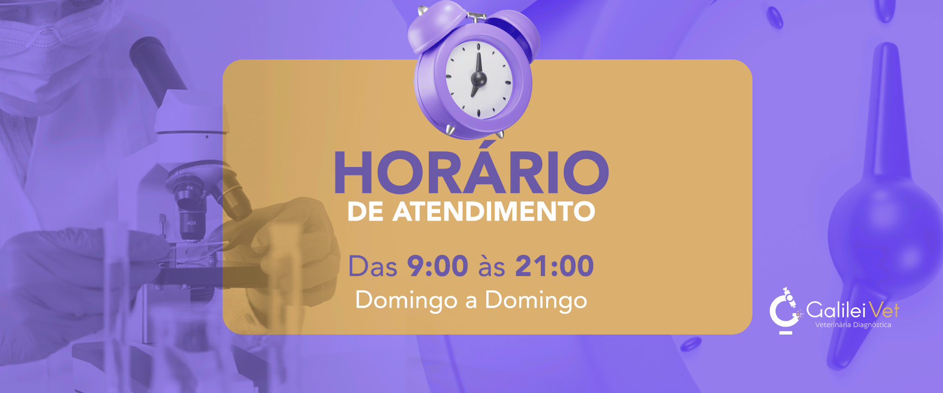 Horário de funcionamento do laboratório